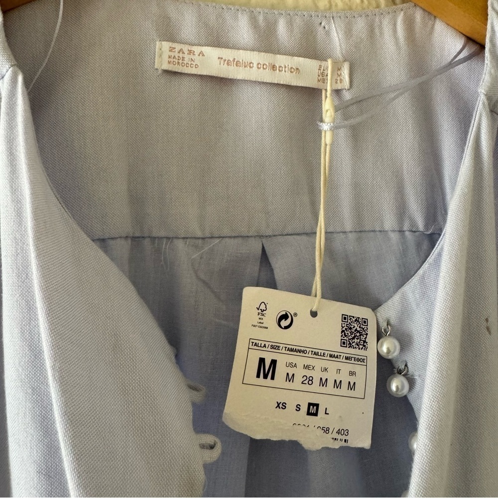 Zara light blue ruffle dress - Picture 4 of 5
